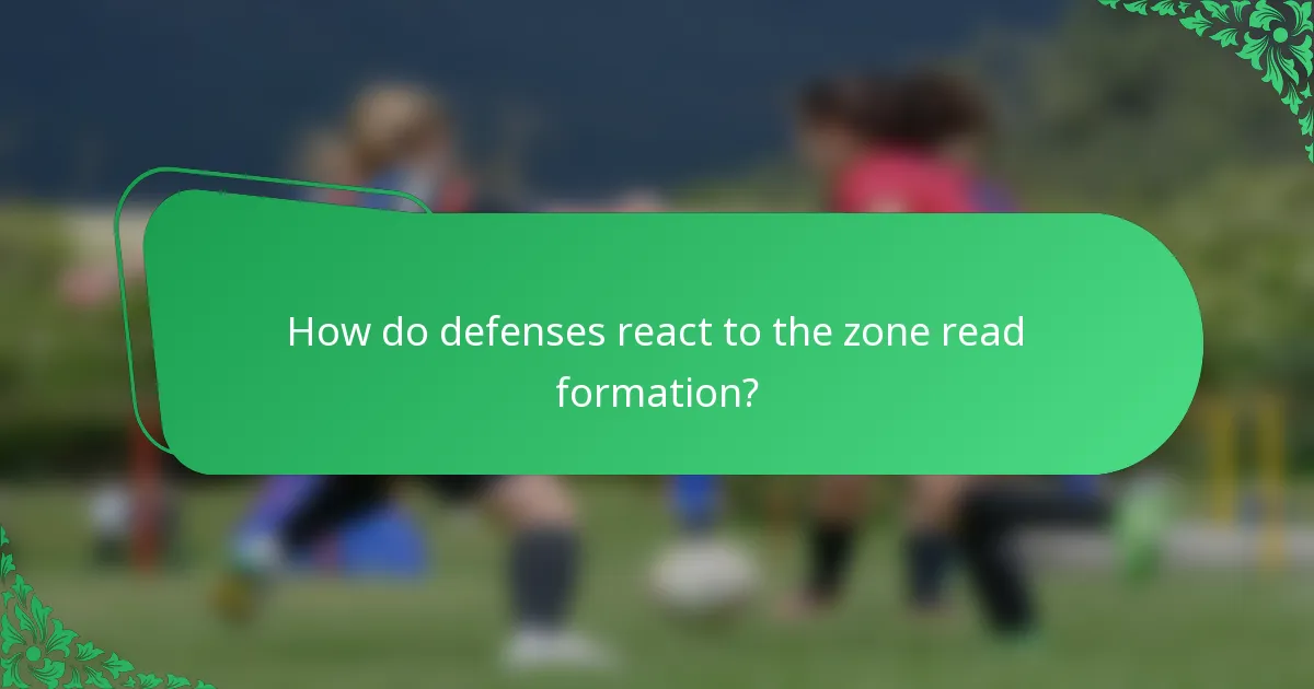 How do defenses react to the zone read formation?