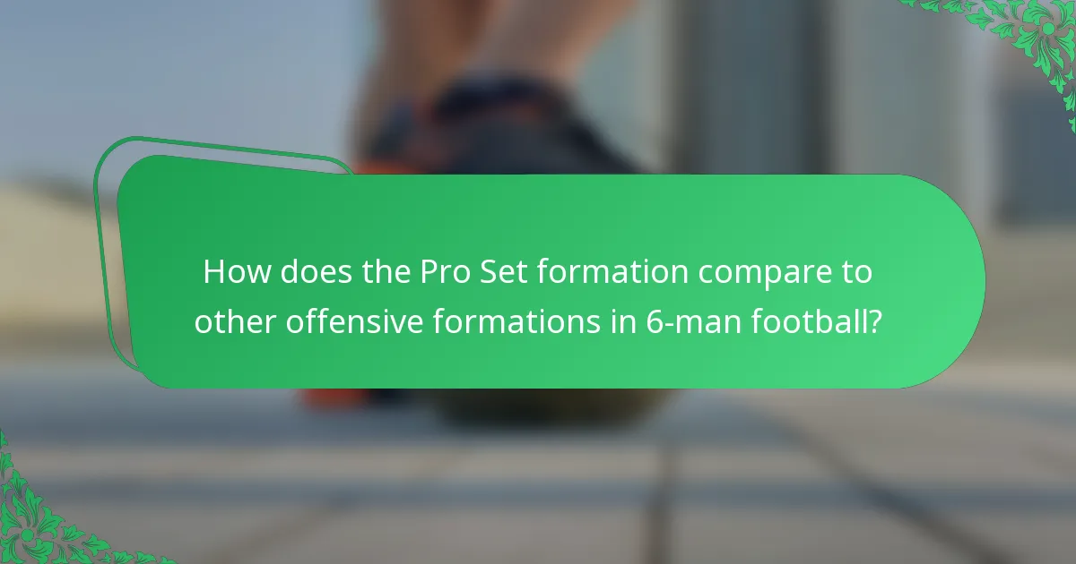 How does the Pro Set formation compare to other offensive formations in 6-man football?
