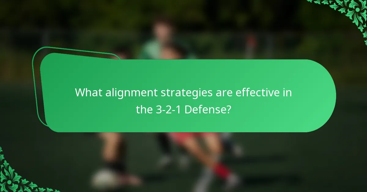 What alignment strategies are effective in the 3-2-1 Defense?