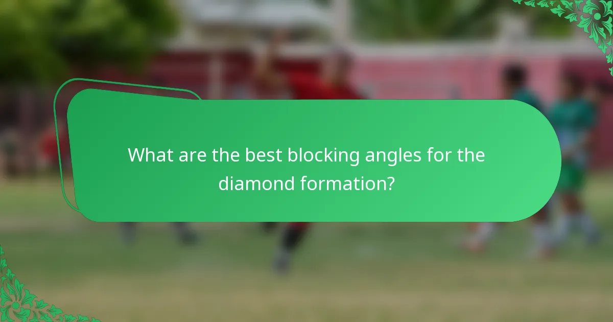 What are the best blocking angles for the diamond formation?
