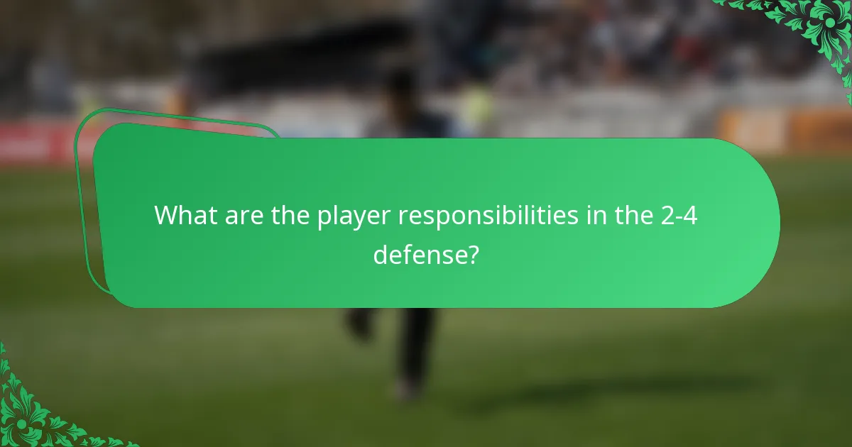 What are the player responsibilities in the 2-4 defense?